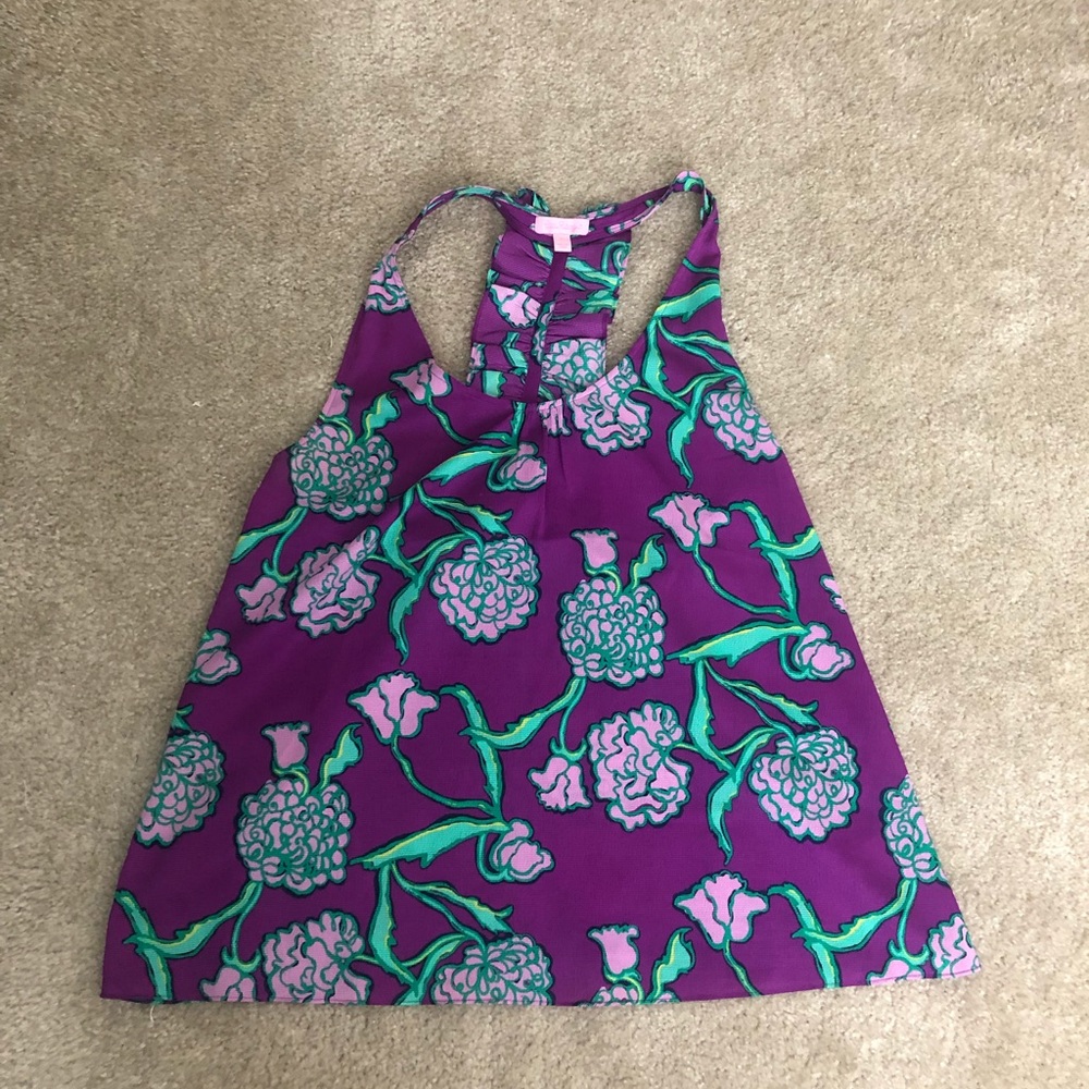 Lilly Pulitzer floral racer back style blouse